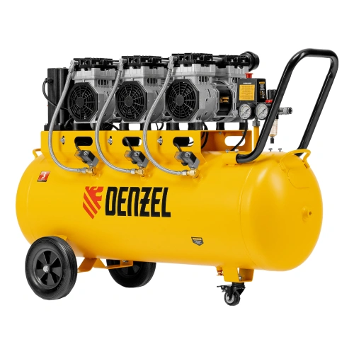 Компрессор безмасляный, малошумный  DLS 2250/100, 2250 Вт, 3x750, 100 л, 410 л/мин блок управления/ Denzel по ценам производителя в Уфе с доставкой по всей России