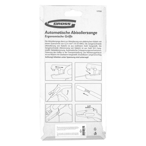 Щипцы для зачистки электропроводов 0.2-6 мм2 (10-24 AWG) лезвие: нержавеющая сталь Gross по ценам производителя в Уфе с доставкой по всей России