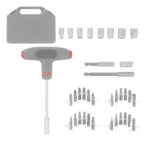 Отвертка с Т-образной эргономичной ручкой и набором насадок, 36 шт, CrV, пластиковый бокс Matrix по ценам производителя в Уфе с доставкой по всей России