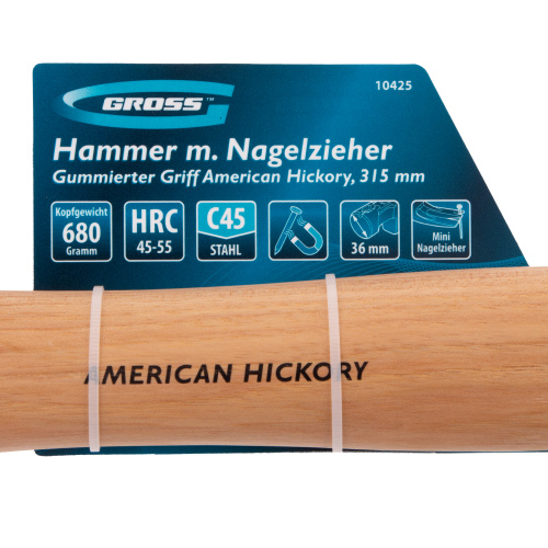 Молоток-гвоздодер, 680 г, угол 75, магнит, обрезиненная рукоятка AMERICAN HICKORY GROSS по ценам производителя в Уфе с доставкой по всей России