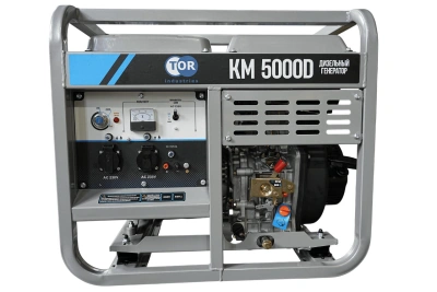 Генератор дизельный 5,0 кВт 220В с электростартером и колесами TOR KM5000D по ценам производителя в Уфе с доставкой по всей России