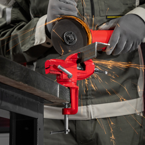 Тиски слесарные, 50 мм, настольные, поворотные, c наковальней MTX по ценам производителя в Уфе с доставкой по всей России