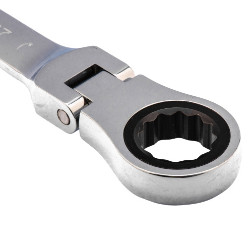 Ключ комбинированный трещоточный, 27 мм, CrV, шарнирный, зеркальный хром Matrix по ценам производителя в Уфе с доставкой по всей России