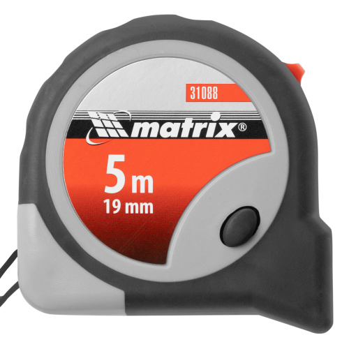 Рулетка Continuous fixation,5 м х 19 мм,двухкомпонентный корпус,плавная фиксация Matrix по ценам производителя в Уфе с доставкой по всей России