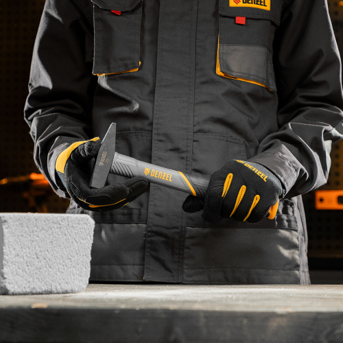 Молоток слесарный, 300 г, кованый, фибергласовая рукоятка c TPR покрытием Denzel по ценам производителя в Уфе с доставкой по всей России