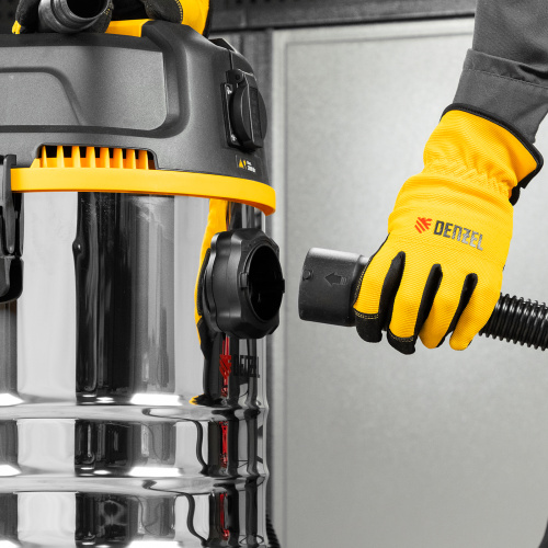 Пылесос строительный RVC30, 1400 Вт, бак 30 л, шланг 3 м, розетка с автосинхр. Denzel по ценам производителя в Уфе с доставкой по всей России