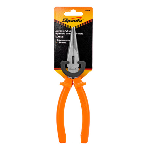 Длинногубцы прямые Classic, 180 мм, шлифованные, пластмассовые рукоятки Sparta по ценам производителя в Уфе с доставкой по всей России
