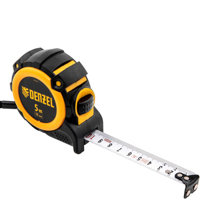 Рулетка 5м х 19мм, автоматич. фиксац., нейлон. покрытие, магнит. зацеп, двухстор. разметка Denzel по ценам производителя в Уфе с доставкой по всей России