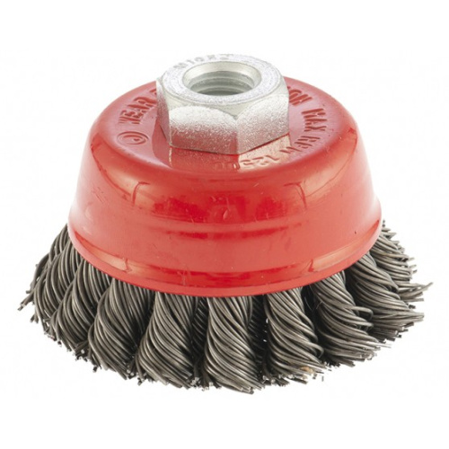 Щетка для УШМ, 75 мм, М14, "чашка", двухрядная, крученая проволока 0.8 мм Matrix по ценам производителя в Уфе с доставкой по всей России