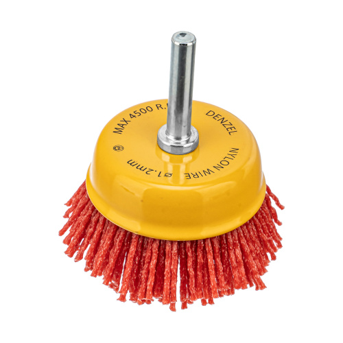 Щетка для дрели, 65 мм, Чашка, со шпилькой, нейлоновая щетина Denzel по ценам производителя в Уфе с доставкой по всей России