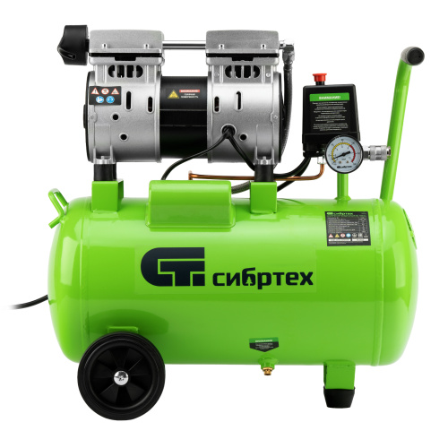 Компрессор безмаслянный малошумный МБ 1100/24,1100 Вт, 24 л, 170 л/мин Сибртех по ценам производителя в Уфе с доставкой по всей России