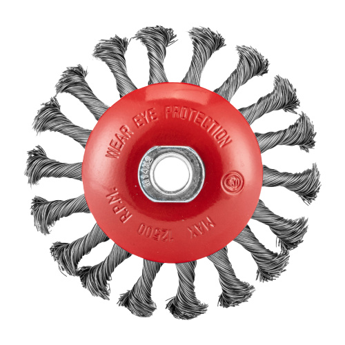 Щетка для УШМ, 115 мм, М14, "тарелка", крученая проволока 0.5 мм Matrix по ценам производителя в Уфе с доставкой по всей России
