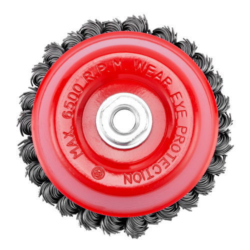 Щетка для УШМ, 125 мм, М14, "чашка", двухрядная, крученая проволока 0.8 мм Matrix по ценам производителя в Уфе с доставкой по всей России