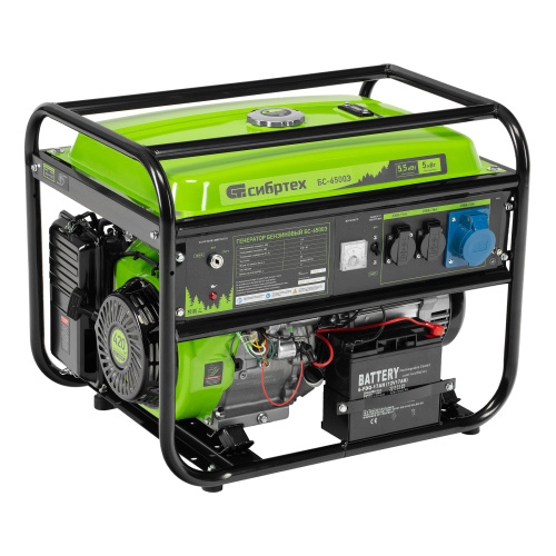 Генератор бензиновый БС-6500Э, 5.5 кВт, 230В, четырехтактный, 25 л, электростартер Сибртех по ценам производителя в Уфе с доставкой по всей России