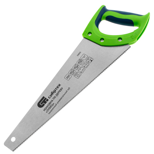 Ножовка по дереву "Зубец", 350 мм, 11 TPI, зуб 2D, каленый зуб, 2-х компонентная рукоятка Сибртех по ценам производителя в Уфе с доставкой по всей России