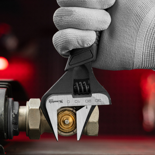 Ключ разводной, тонкие губки, фосфатированный, двухкомпонентная рукоятка, 200 мм, PRO Matrix по ценам производителя в Уфе с доставкой по всей России