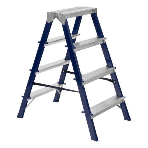 Стремянка двусторонняя 4 ступени, стальная, Сибртех по ценам производителя в Уфе с доставкой по всей России