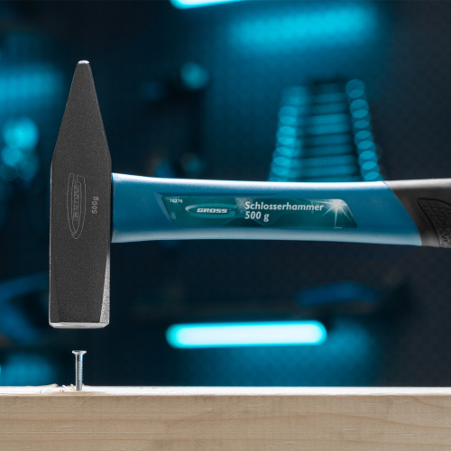 Молоток слесарный, 500 г, квадратный боек, фибергласовая обрезиненная рукоятка Gross по ценам производителя в Уфе с доставкой по всей России