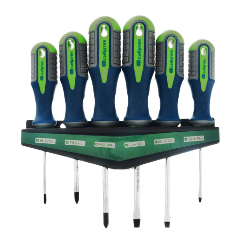 Набор отверток, CrV, трехкомпонентные рукоятки, 6 предметов Сибртех по ценам производителя в Уфе с доставкой по всей России
