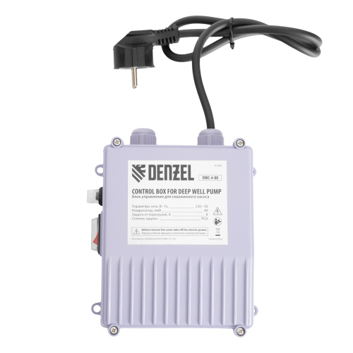 Скважинный насос DWC-4-80, центробежный, диаметр 4", 1500 Вт, 5700 л/ч, напор 80 м Denzel по ценам производителя в Уфе с доставкой по всей России