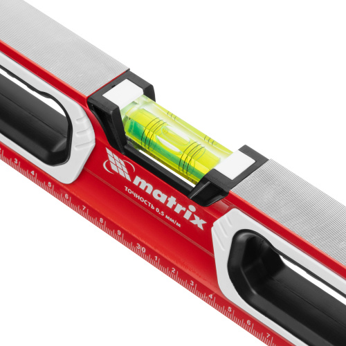 Уровень алюминиевый, магнит, фрезерованный, 3 глазка (1 зеркальный) двухкомпонентные рукоятки, 600 мм Matrix по ценам производителя в Уфе с доставкой по всей России