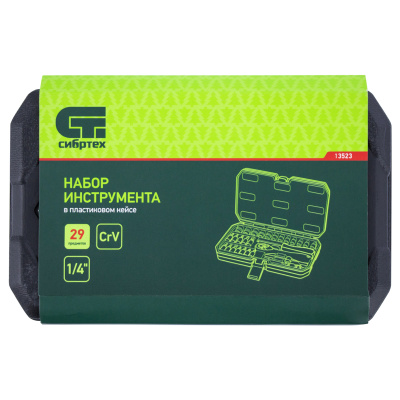Набор инструментов 29 предметов, CrV, 1/4" Сибртех по ценам производителя в Уфе с доставкой по всей России
