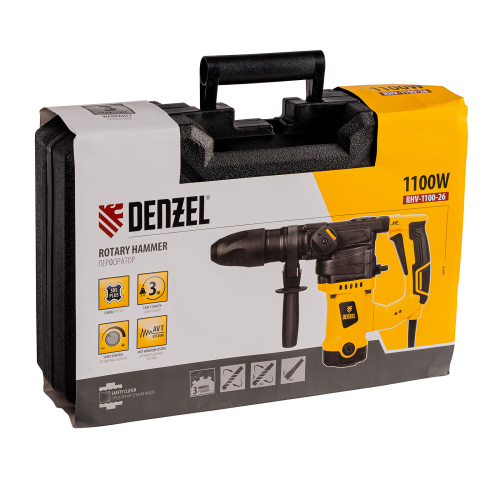Перфоратор электрический RHV-1100-26, SDS-plus, 1100 Вт, 4 Дж, 3 режима Denzel по ценам производителя в Уфе с доставкой по всей России