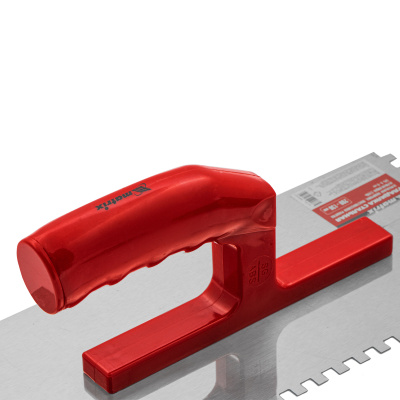 Гладилка из нержавеющей стали, 280 х 130 мм, зеркальная полировка, пластмассовая ручка, зуб 6 х 6 мм Matrix по ценам производителя в Уфе с доставкой по всей России