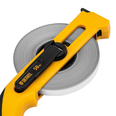 Рулетка геодезическая 50 м х 13 мм, открытый корпус, металлическая лента Denzel по ценам производителя в Уфе с доставкой по всей России