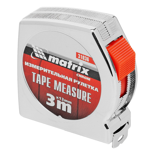 Рулетка Chrom,3 м x 13 мм,хромированный корпус Matrix по ценам производителя в Уфе с доставкой по всей России
