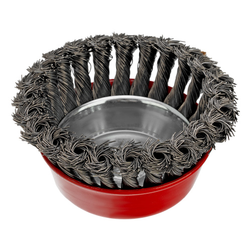 Щетка для УШМ, 100 мм, М14, "чашка", крученая проволока 0.5 мм Matrix по ценам производителя в Уфе с доставкой по всей России