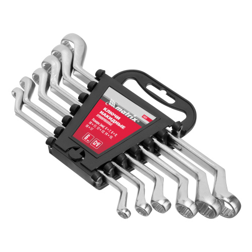 Набор ключей накидных, 6-17 мм, CR-V, 6 шт, полированный хром Matrix по ценам производителя в Уфе с доставкой по всей России