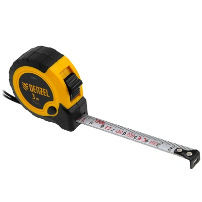 Рулетка 3м х 13мм, двухкомп. корпус, кнопка-пауза Denzel по ценам производителя в Уфе с доставкой по всей России