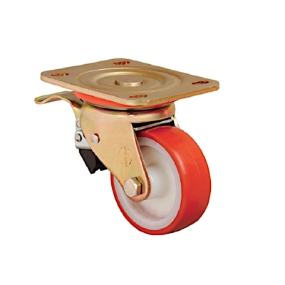 Колесо сверхмощное поворотное с тормозом ED01-ZBP-80-F 80мм купить в Москве с доставкой по всей России | ProtosMarket.ru