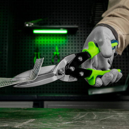 Ножницы по металлу, удлиненные, 285 мм, пряморежущие, двухкомпонентные обрезиненные рукоятки Сибртех по ценам производителя в Уфе с доставкой по всей России