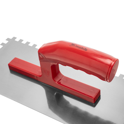 Гладилка стальная, 280 x 130 мм, зеркальная полировка, пластмастмассовая ручка, зуб 8 x 8 мм Matrix по ценам производителя в Уфе с доставкой по всей России