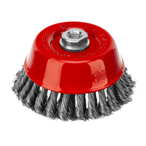 Щетка для УШМ, 125 мм, М14, "чашка", двухрядная, крученая проволока 0.35 мм Matrix по ценам производителя в Уфе с доставкой по всей России