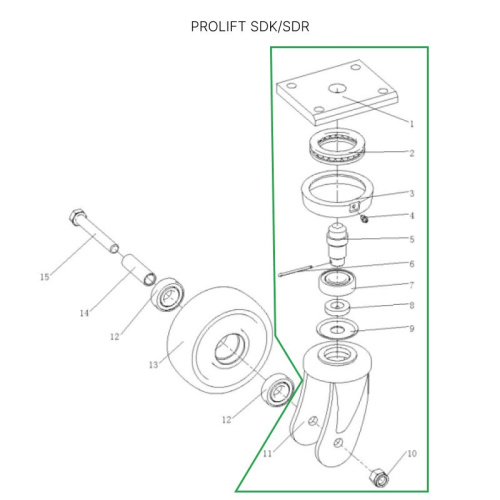 Кронштейн колесной опоры для штабелеров SDR1536/1545S/1645/1656/2036/2045, SDK по ценам производителя в Уфе с доставкой по всей России