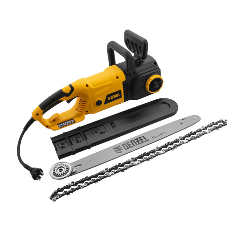 Пила цепная электрическая EDS-2200, 2.2 кВт,продольная, шина 45 см, шаг 3/8, паз 1.3 мм, 62 звена Denzel по ценам производителя в Уфе с доставкой по всей России