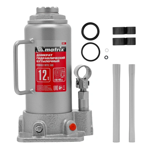 Домкрат гидравлический бутылочный, 12 т, высота подъема 230-465 мм Matrix по ценам производителя в Уфе с доставкой по всей России