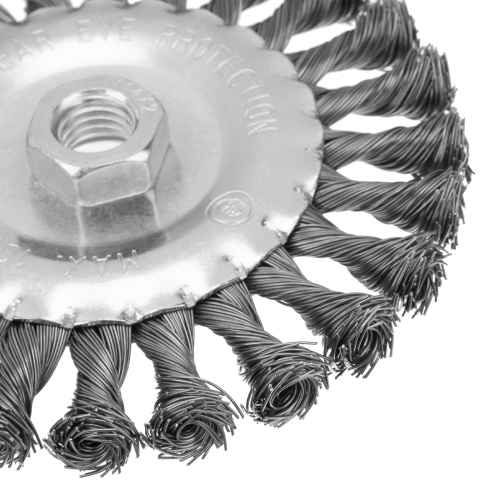 Щетка для УШМ 125 мм, М14, плоская, крученая проволока 0.5 мм Matrix по ценам производителя в Уфе с доставкой по всей России