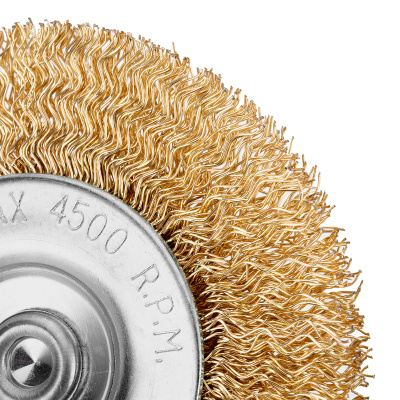 Щетка для дрели, 75 мм, плоская со шпилькой, латунированная витая проволока Matrix по ценам производителя в Уфе с доставкой по всей России