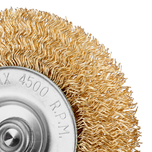 Щетка для дрели, 75 мм, плоская со шпилькой, латунированная витая проволока Matrix по ценам производителя в Уфе с доставкой по всей России