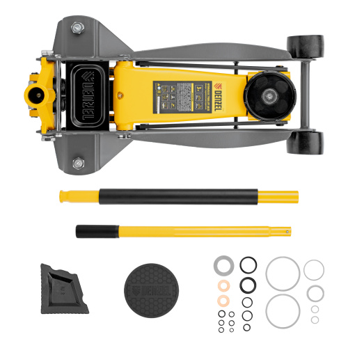 Домкрат гидравлический подкатной, 3 т, 125-470 мм, быстрый подъем, проф. Denzel по ценам производителя в Уфе с доставкой по всей России