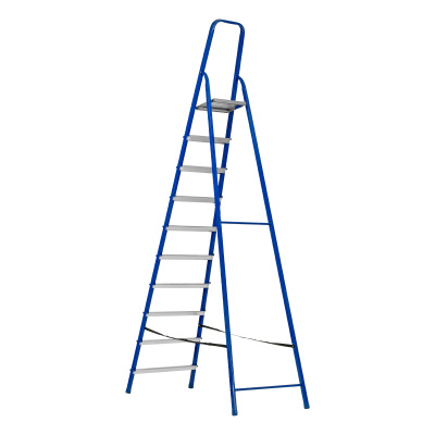 Стремянка, 10 ступеней, стальной профиль, алюминиевые ступени Сибртех по ценам производителя в Уфе с доставкой по всей России