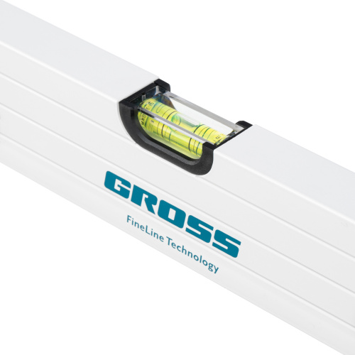 Уровень алюминиевый, 800 мм, усиленный, рукоятки, фрезерованный, 3 глазка, магнитный Gross по ценам производителя в Уфе с доставкой по всей России