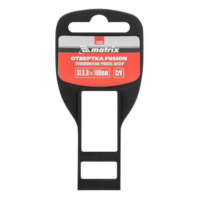 Отвертка Fusion, SL6 х 100 мм, CrV, трехкомпонентная рукоятка "Anti slip" Matrix по ценам производителя в Уфе с доставкой по всей России