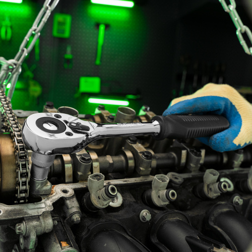 Ключ-трещотка 1/2", 45 зубьев, с быстрым сбросом, CrV, хром Сибртех по ценам производителя в Уфе с доставкой по всей России