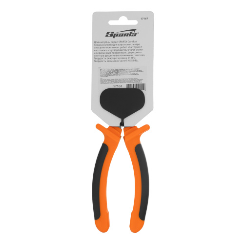 Длинногубцы прямые Comfort, 180 мм, шлифованные, двухкомпонентные рукоятки Sparta по ценам производителя в Уфе с доставкой по всей России