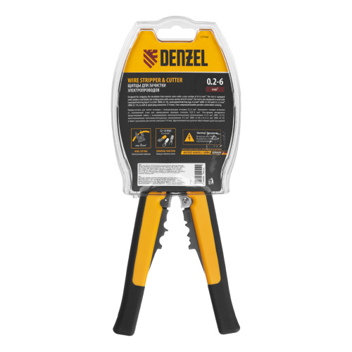 Щипцы для зачистки электропроводов 0,2-6 мм², функция обрезания проводов Denzel по ценам производителя в Уфе с доставкой по всей России